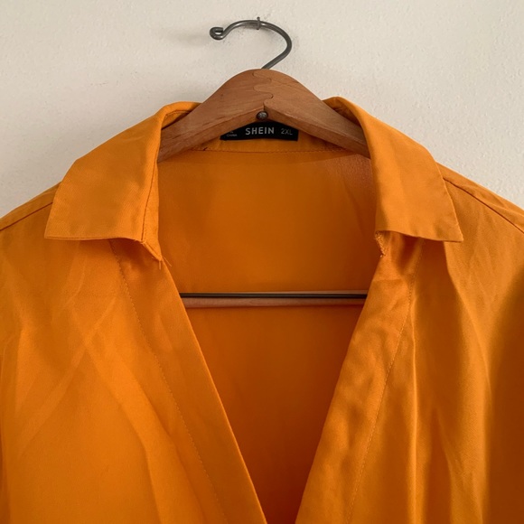 ⚡️LAST CHANCE! SHEIN 2XL Orange Knot Detail Blouse - Picture 6 of 8